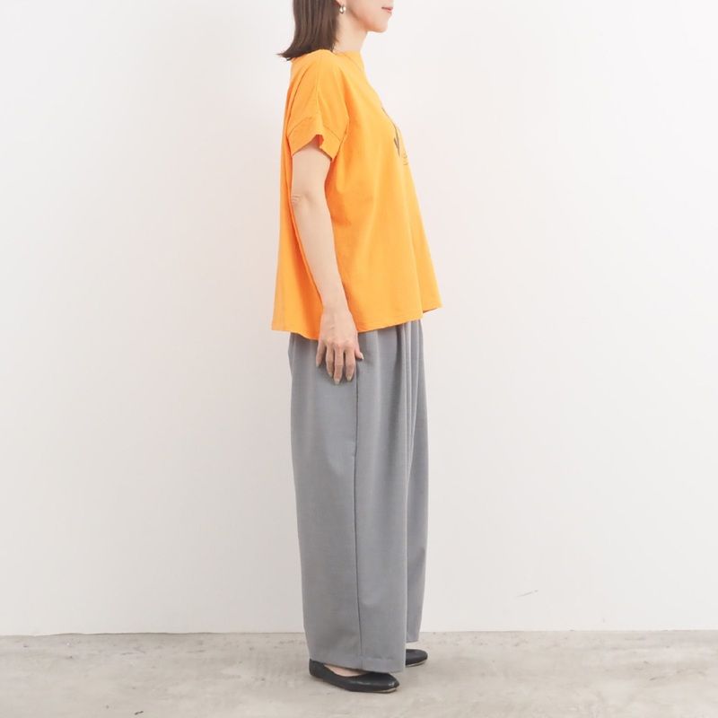 ナチュラルソフト天竺 まねき猫PTコンフィーシャツ オフブラック