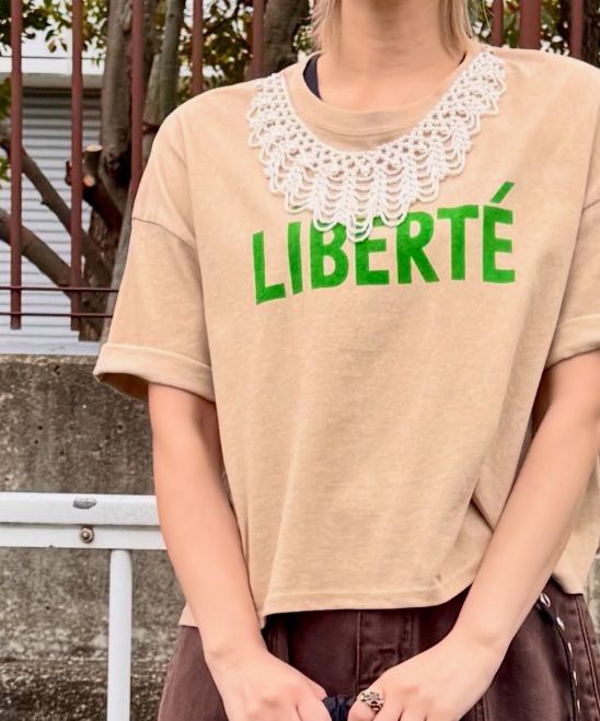 pearl necklace LOGO T ホワイト