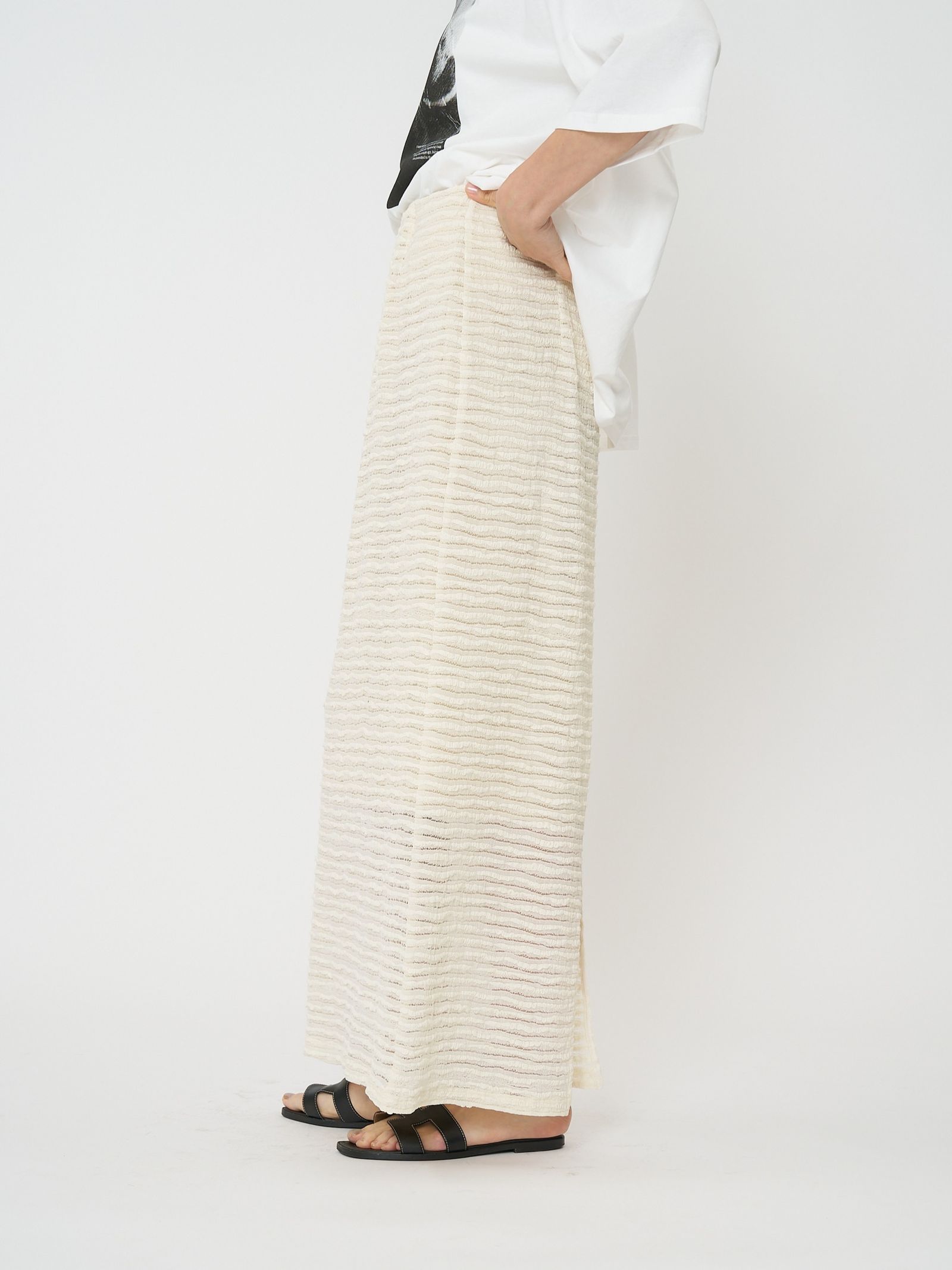 [2261-047BZ] ストレッチレースSK アイボリー