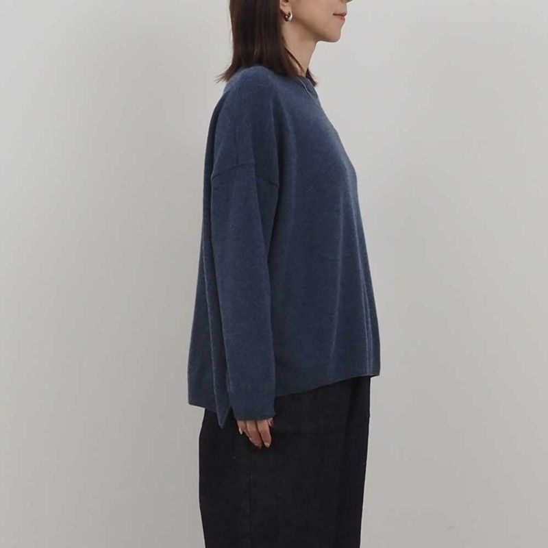 ミルキーラムワイドニット 杢ブルー