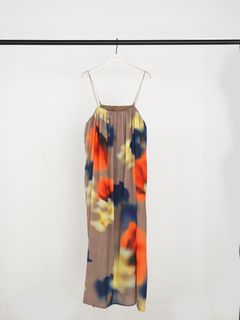 [5563-622MK] フォグフラワープリントOP モカ