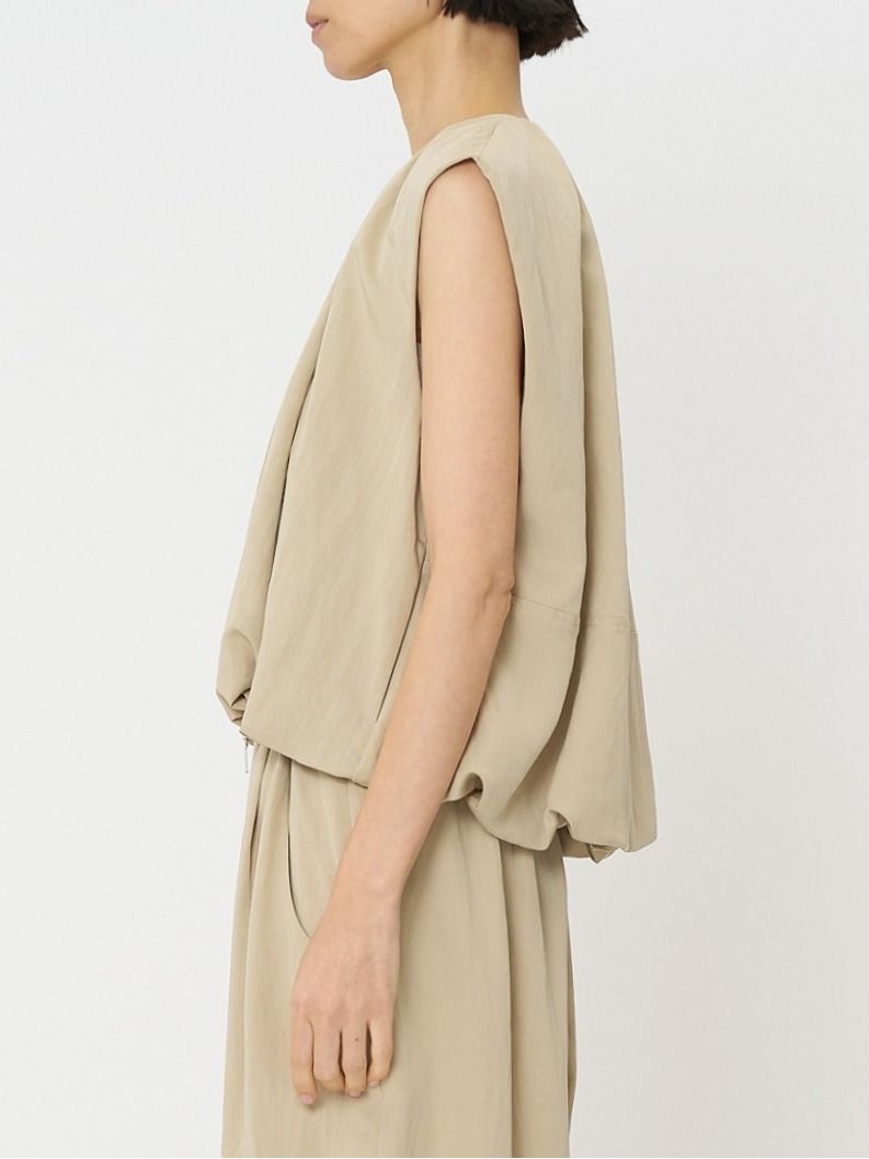 [4261-025MK] ダブルジップバルーンジレ ベージュ