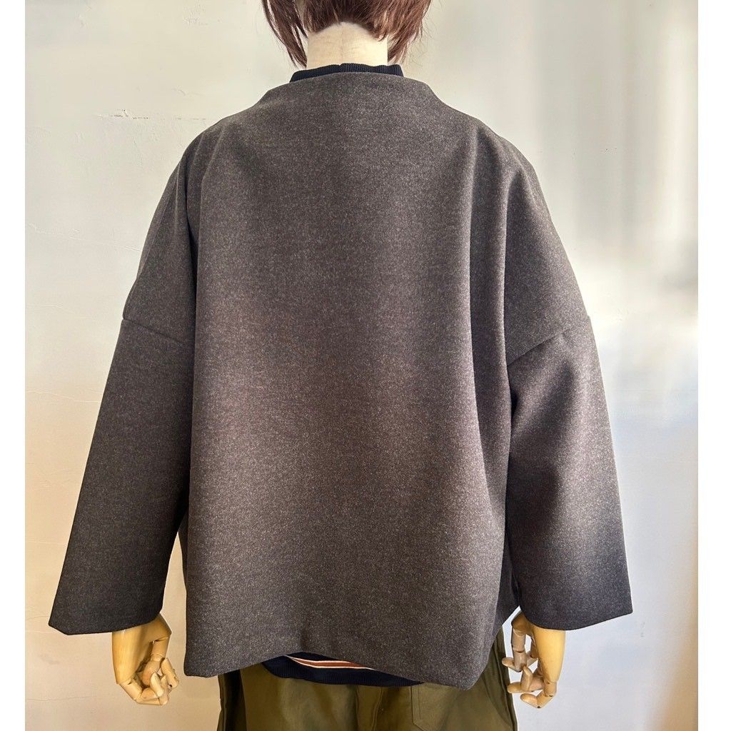 ライトメルトン ノッチジャケット チャコール