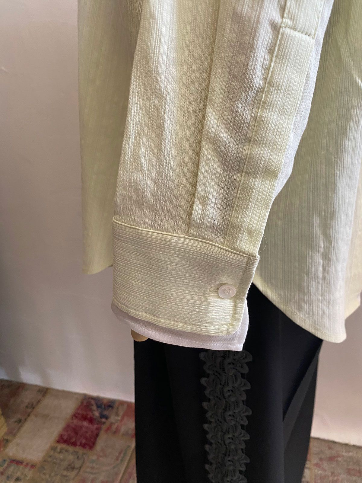 スプリングスラブ レイヤード風シャツ メローイエロー