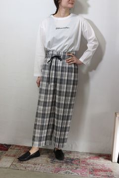 プリーツチャックパンツ グレー