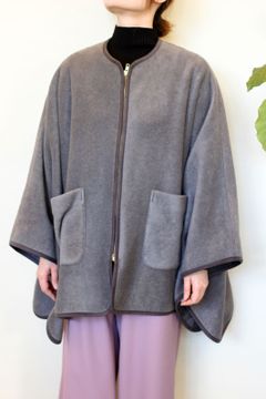 エコフリースZIPポンチョコート チャコール