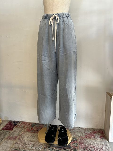 テンセルデニムワイドパンツ サックス