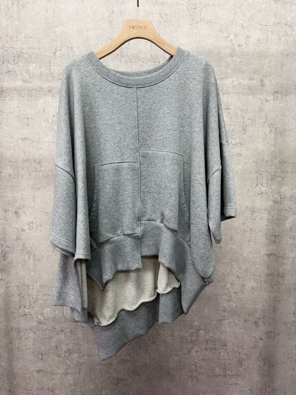 アシンメトリーSWプルオーバー グレー
