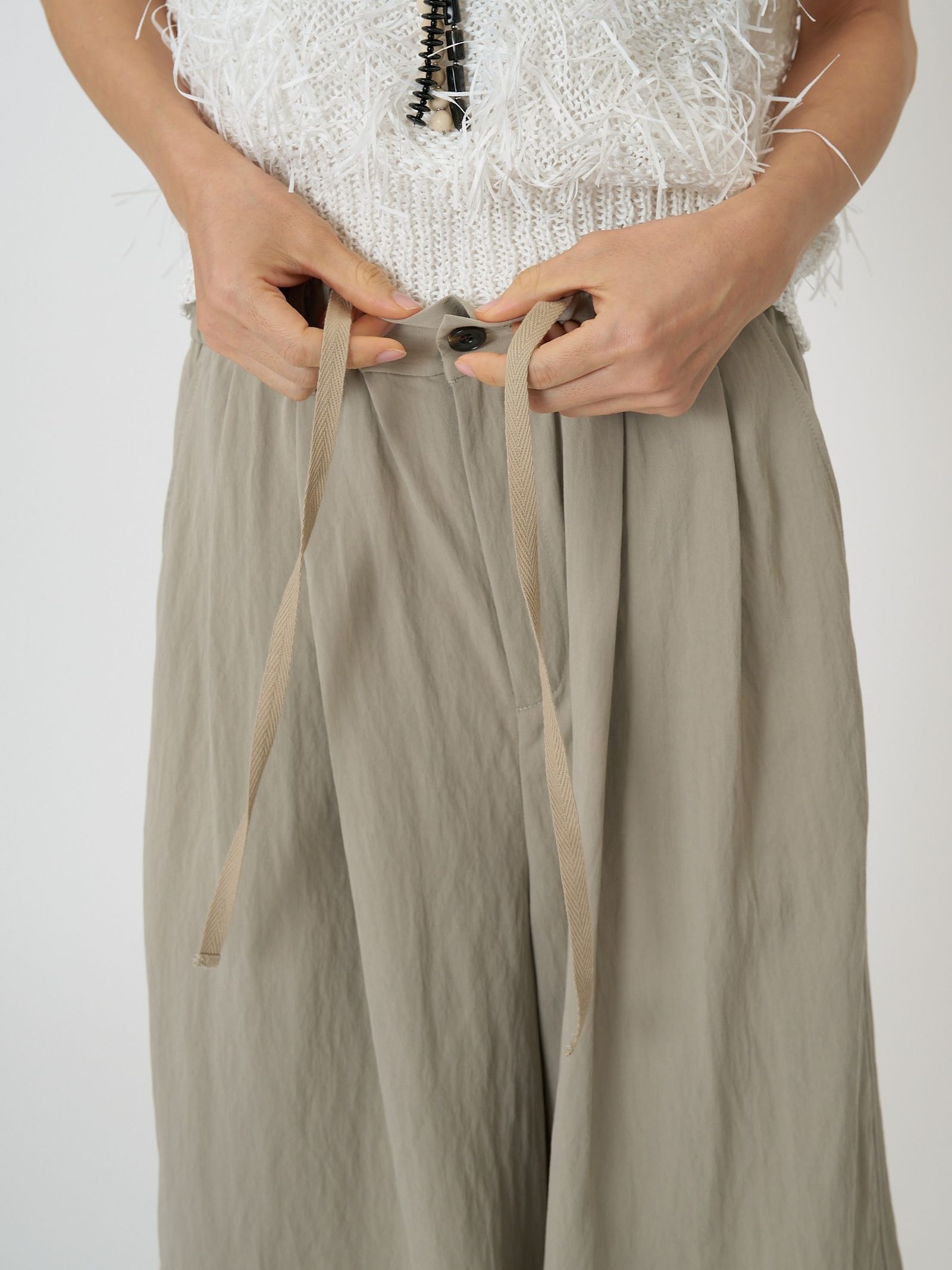 [3861-007KK] リラックスツイルキュロット ライトベージュ