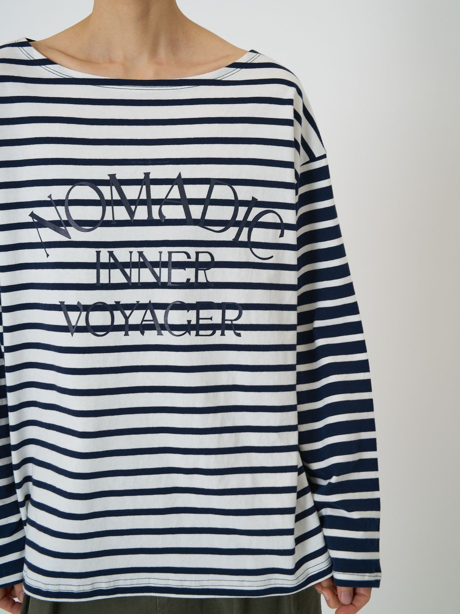 [8461-104KK] ボーダープリントロンTee ミックス