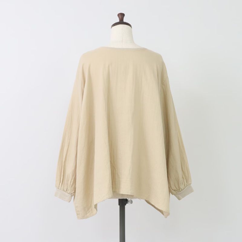 ダブルガーゼワイドフレアブラウス 2WAY ベージュ