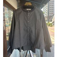 トロンとツイルフレアシャツ チャコール