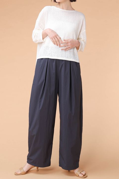 ライトナイロンワイドパンツ ネイビー