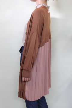 12G天竺バックプリーツカーディガン オレンジ