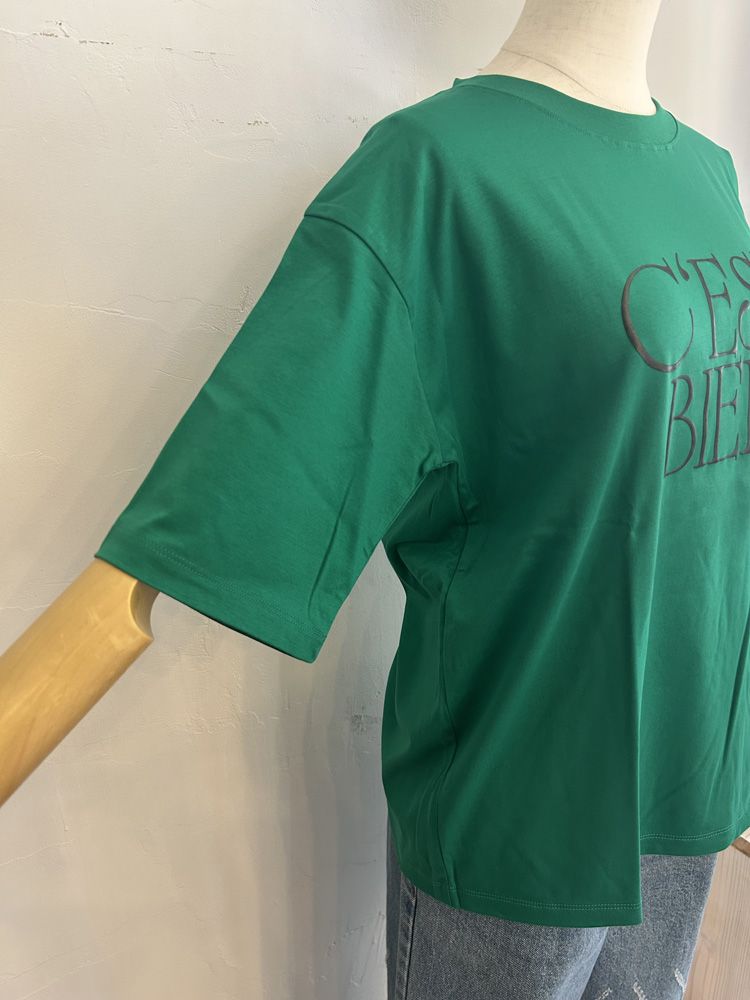 3DグリッターロゴTシャツ ダークブラウン