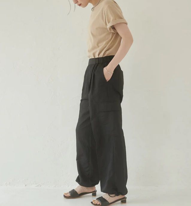 ナイロンカーゴパンツ ブラック