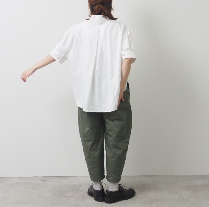 綿麻ツイルシャンブレーハーフスリーブシャツ オフ