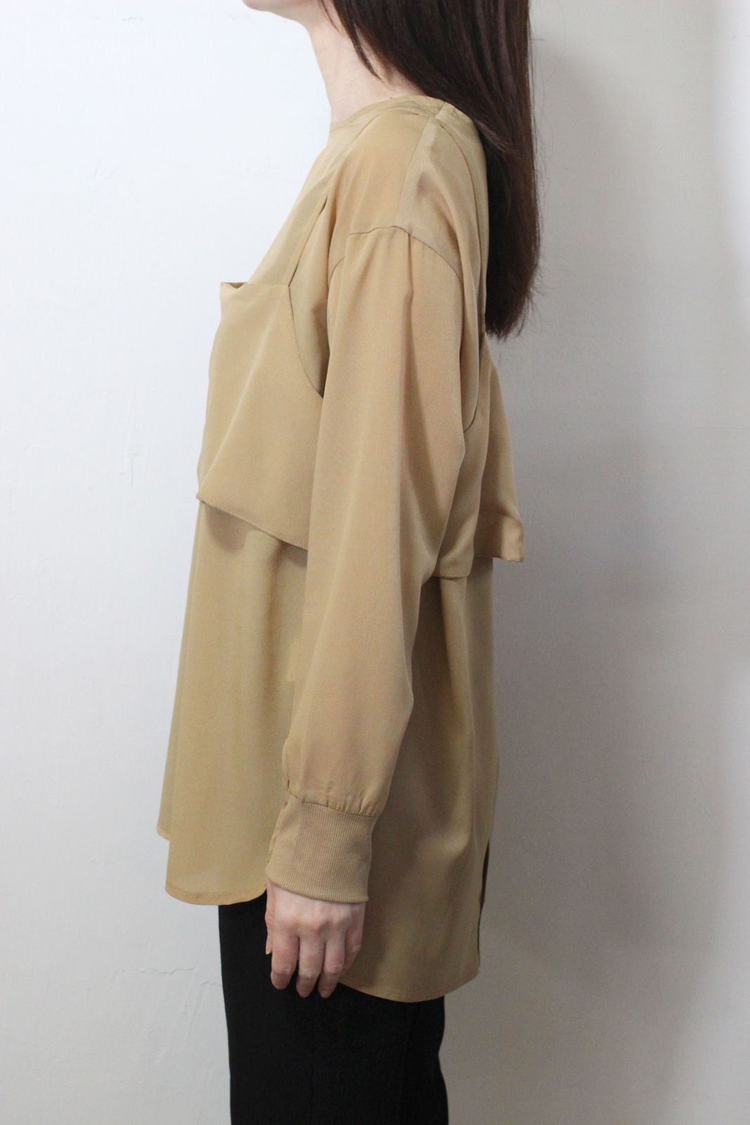 デシン キャミ付きプルオーバー ベージュ