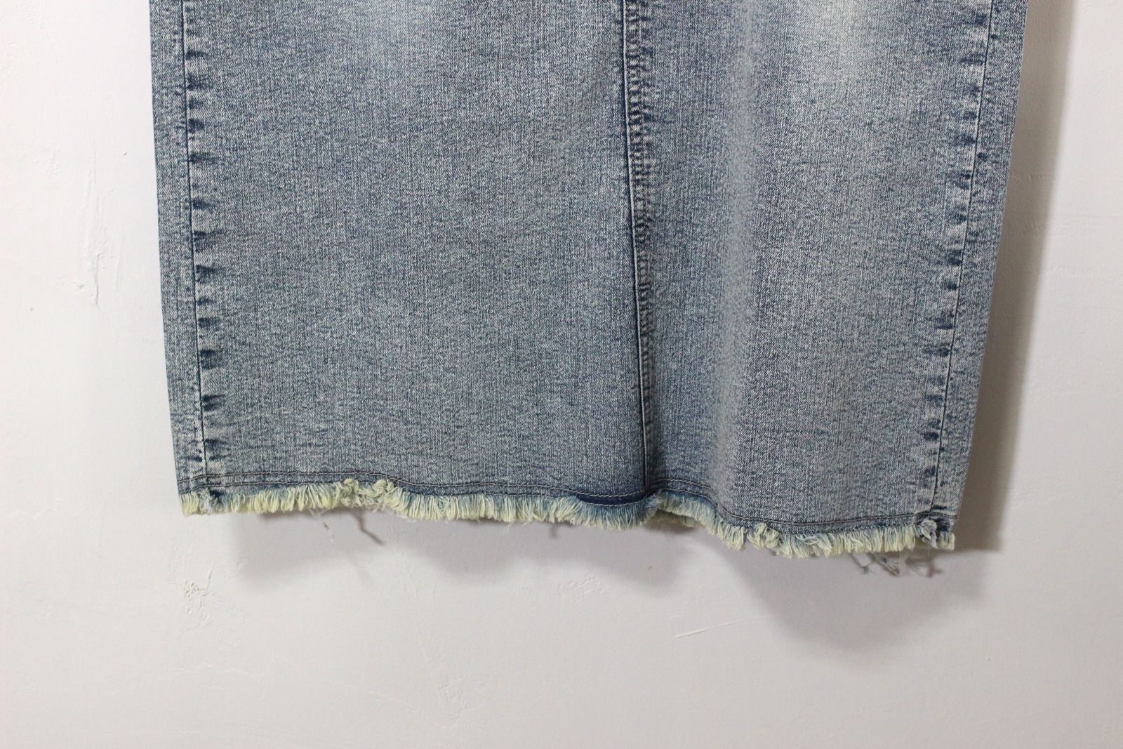 デニム ラップデザイン タイトスカート ライトインディゴブルー