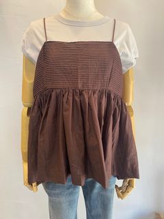 ピンタック キャミビスチェ ブラウン