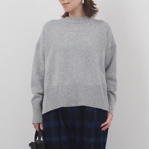 エアーヤーンコットンコモドニット 杢グレー