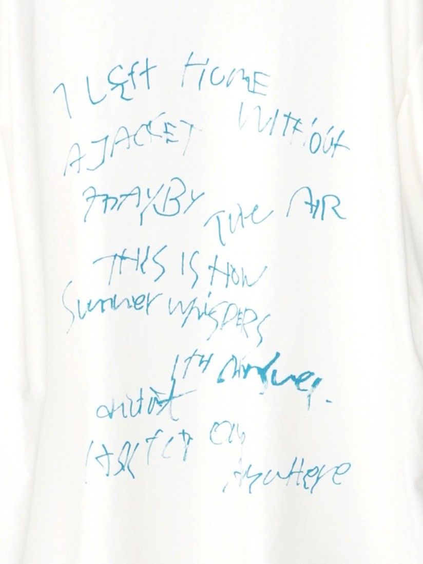 [8462-404KK] ラフスケッチプリントフレンチ ホワイト