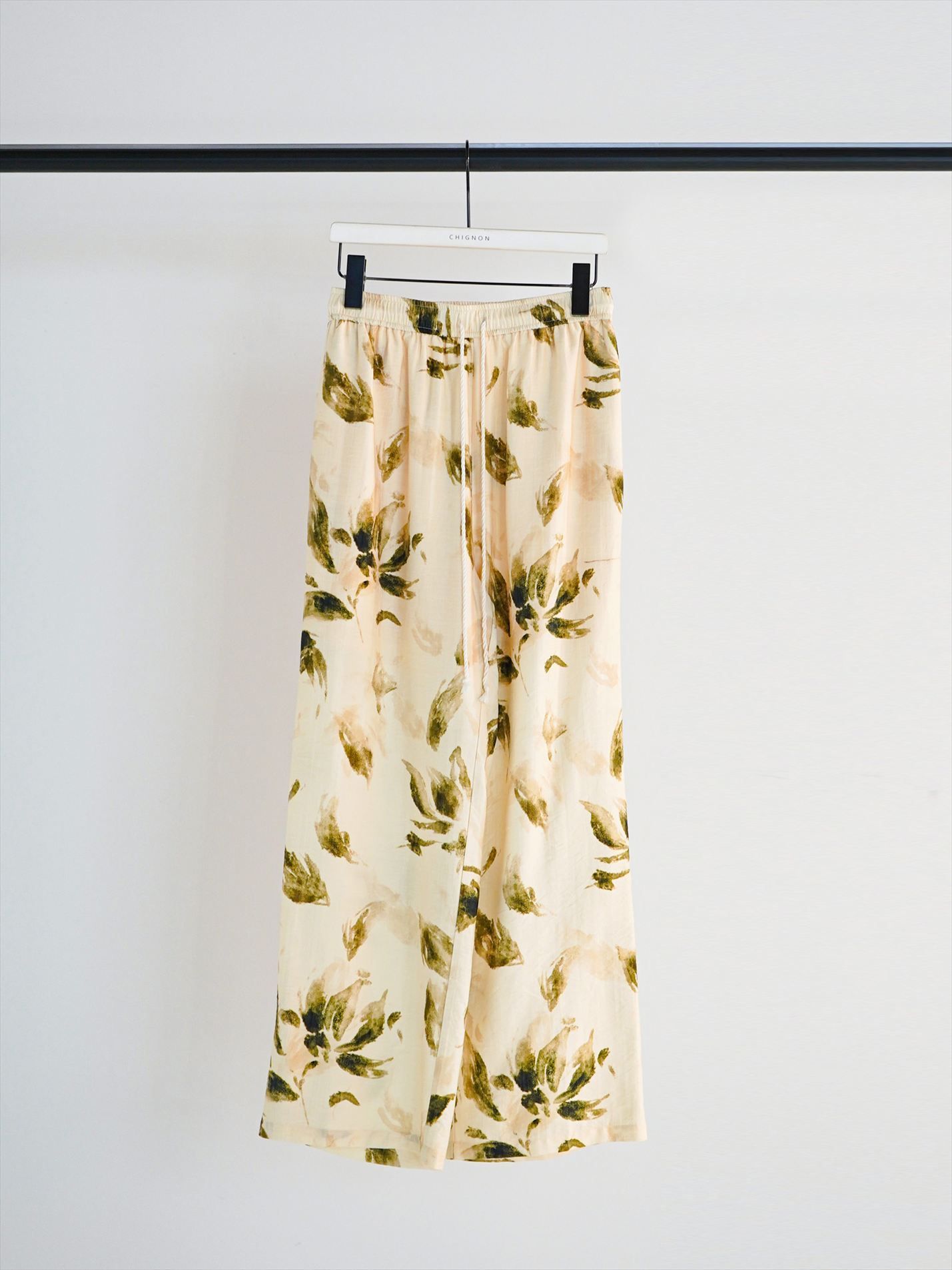 [3961-020KK] フラワープリントイージーPT イエロー