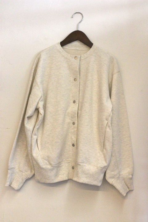 ラメステッチクルーネックカーディガン オートミール