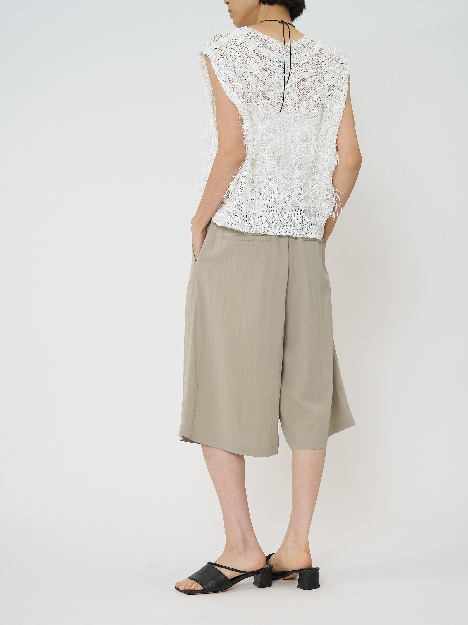 [3861-007KK] リラックスツイルキュロット ライトベージュ