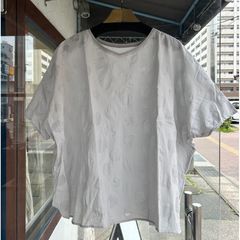 ランダムドットバトーブラウス グレー