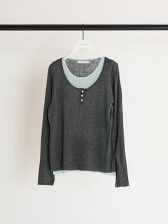 [9561-089GS] タンクレイヤードニット グレー