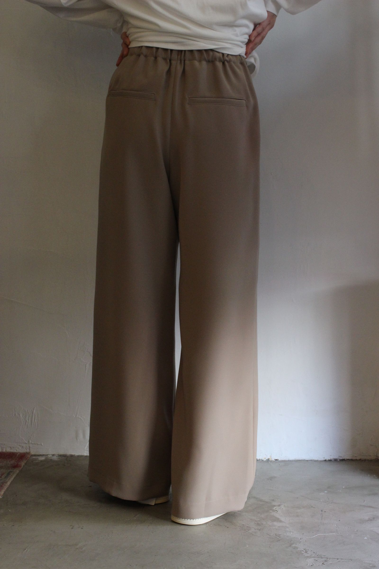 ダブルクロスワイドパンツ ベージュ