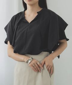 ケープフリルブラウス ブラック