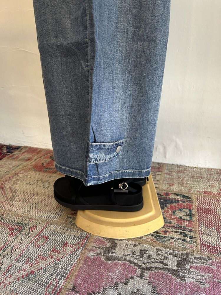 テンセルデニムワイドパンツ ブルー