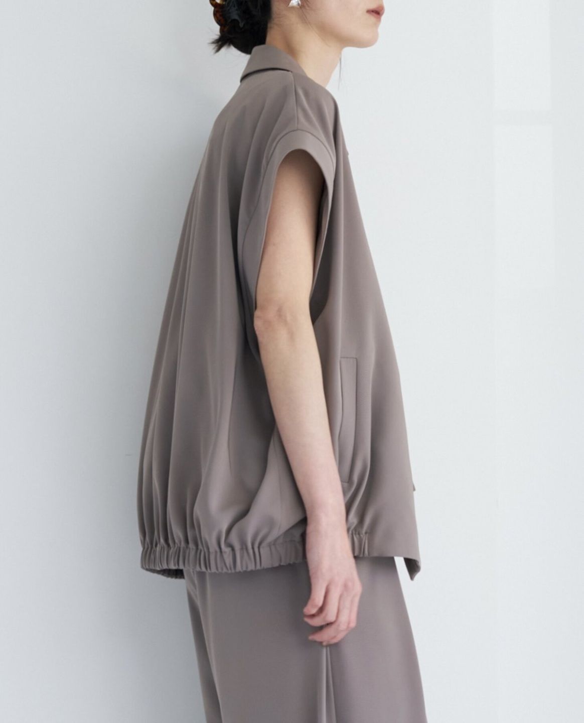 [4263-623MK] オーバーフォルムダブルジレ モカ