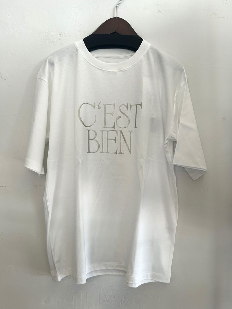 3DグリッターロゴTシャツ オフホワイト