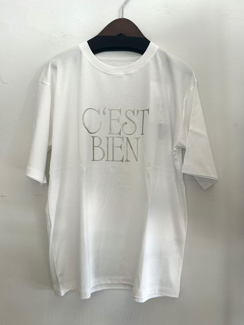 3DグリッターロゴTシャツ オフホワイト