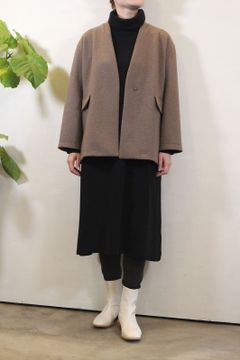ノーカラージャケット モカ