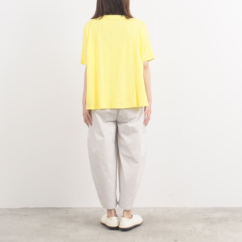 ナチュラルソフト天竺くつろぎちゃんプリントシャツ レモンイエローグリーン