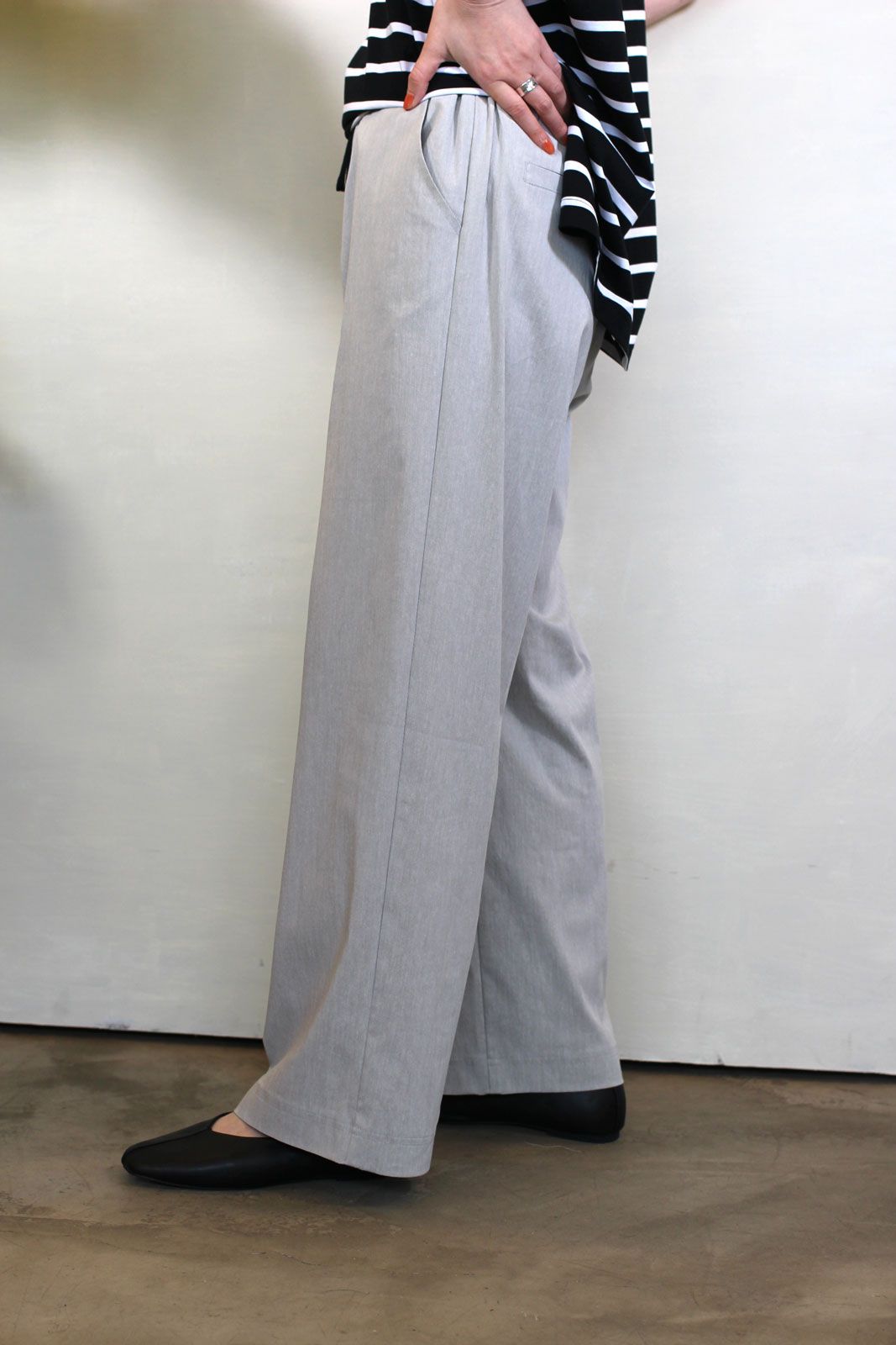 アサレチックワイドパンツ ライトグレー