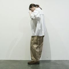 コットンツイルタックイージーパンツ ベージュ