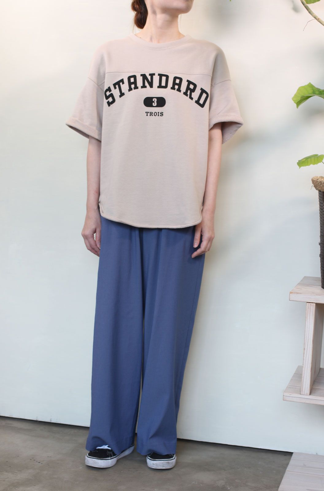アサレチックセミワイドパンツ ブルー