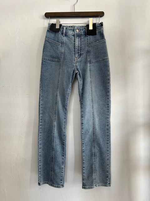 CPUパネルラインストレートデニム ブリーチ