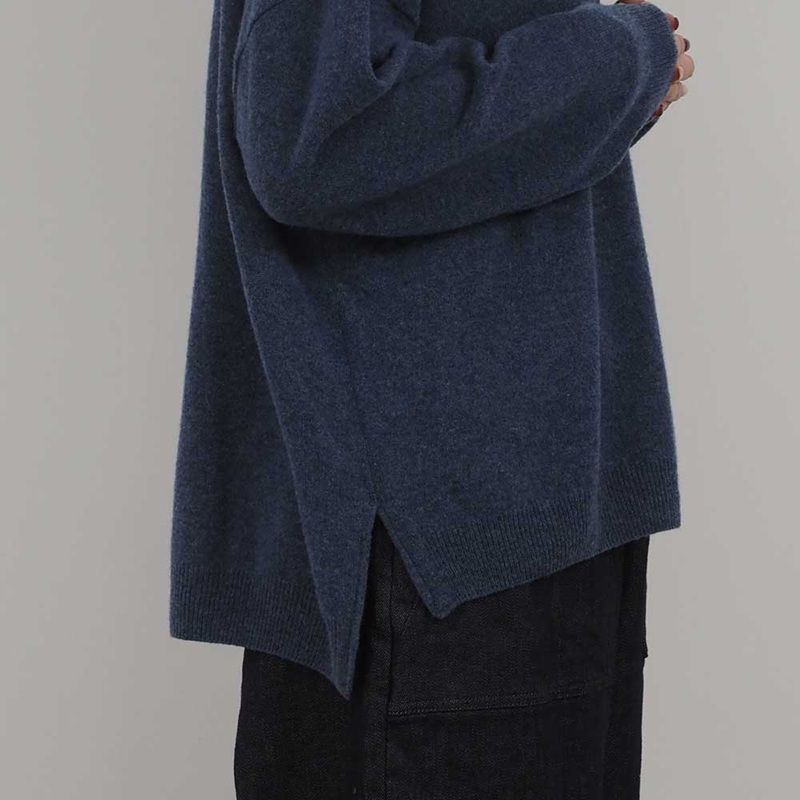 ミルキーラムワイドニット 杢ブルー