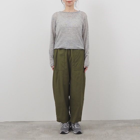 ムラ糸ミリタリー バックサテン クラフトパンツ ベージュ