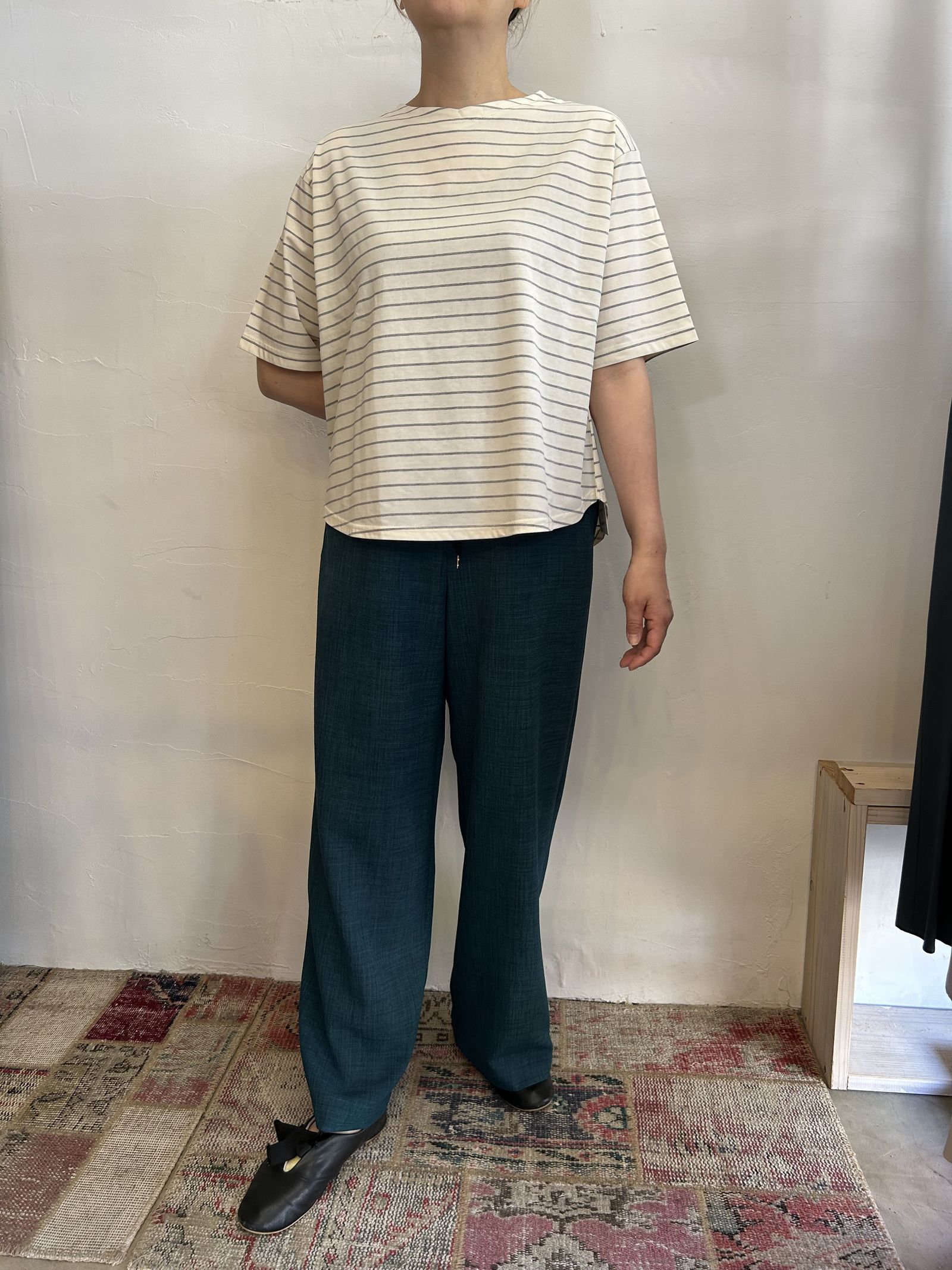 Reflaxキャンバスセミワイドパンツ ダークグリーン