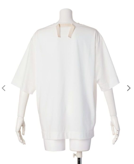 5分袖Tシャツ 白豆