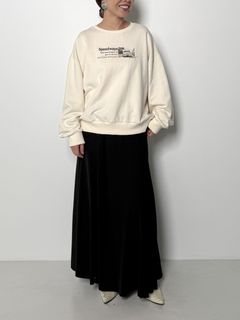 [8456-495KK] Photo裏毛スウェット アイボリー