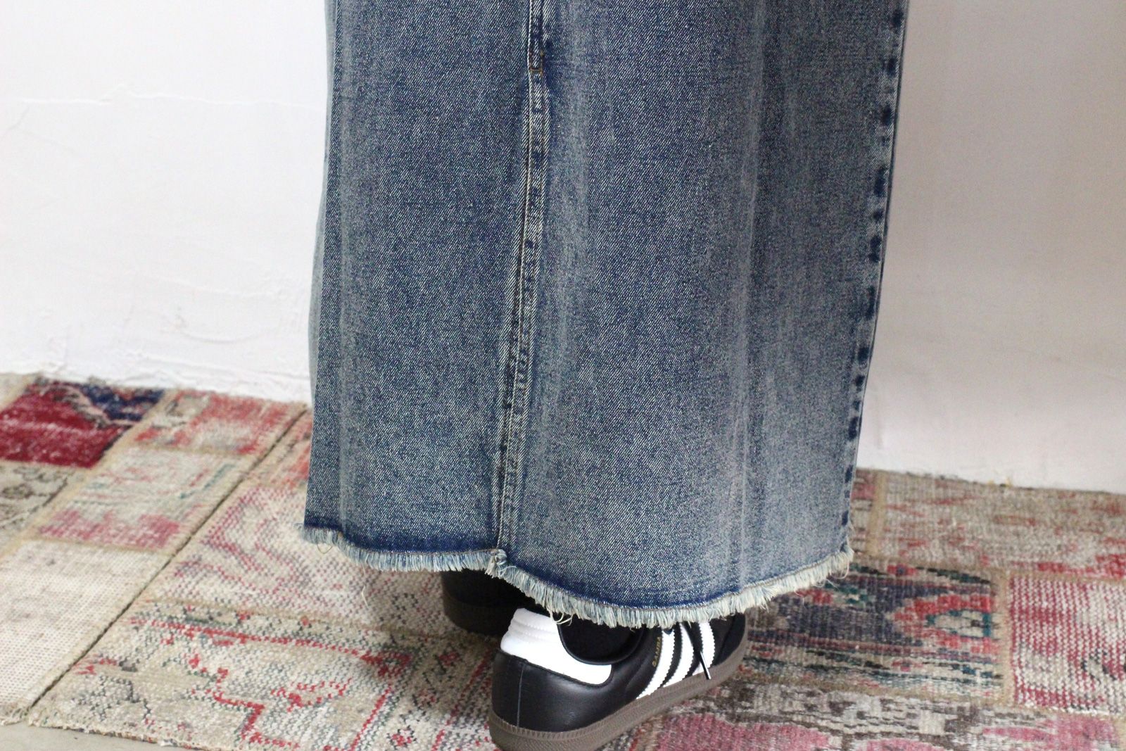 デニム/ツイル ジャンパースカート インディゴブルー