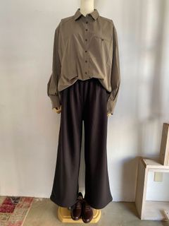 ベロアボンディング スウェットワイドパンツ ブラック